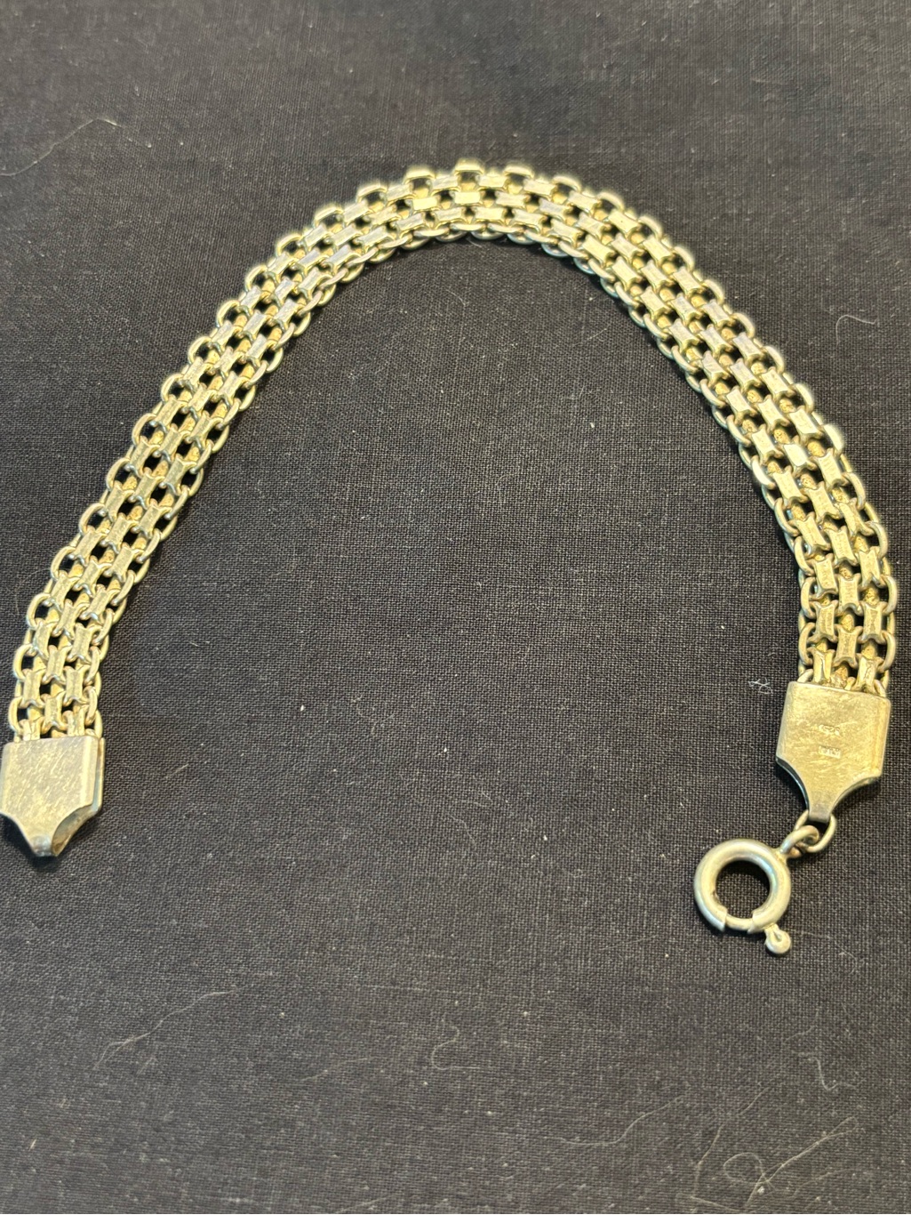 Vintage Italian Sterling Silver 925 Bismarck Link Bracelet 1126g